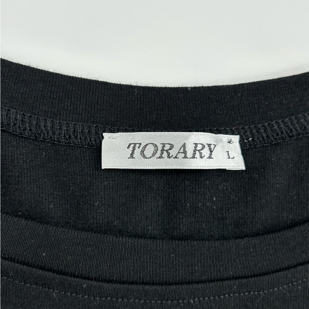 TORARY Extra Long Black Long Sleeve Top - Picture 4 of 6